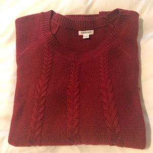 Westport Cable Knit Sweater Holiday Red Women’s Large